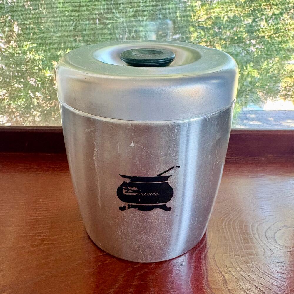 Vintage 1950s West Bend Aluminum Grease Can Strainer Lid MCM Kitchen